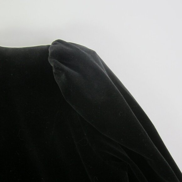 Vtg Laura Ashley Women S Black Velour Velvet LS Maxi Dress Waist 28" Fit Flare - Picture 7 of 10